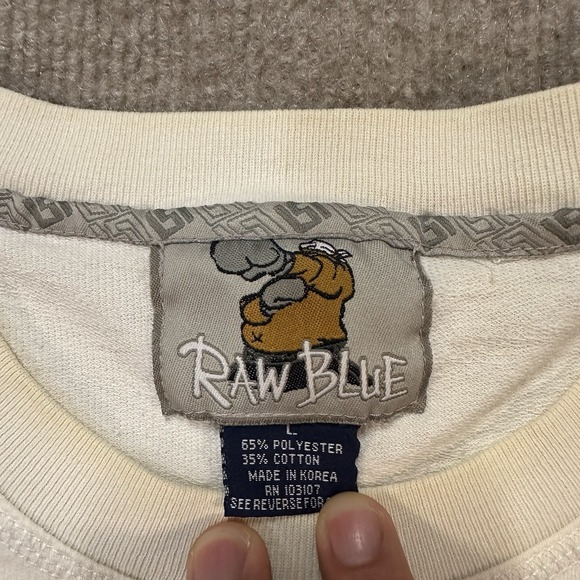 Vintage Raw Blue ABR Mens  Large T Shirt TBone Vs TubbyT Hip Hop Y2K White L - Picture 3 of 12